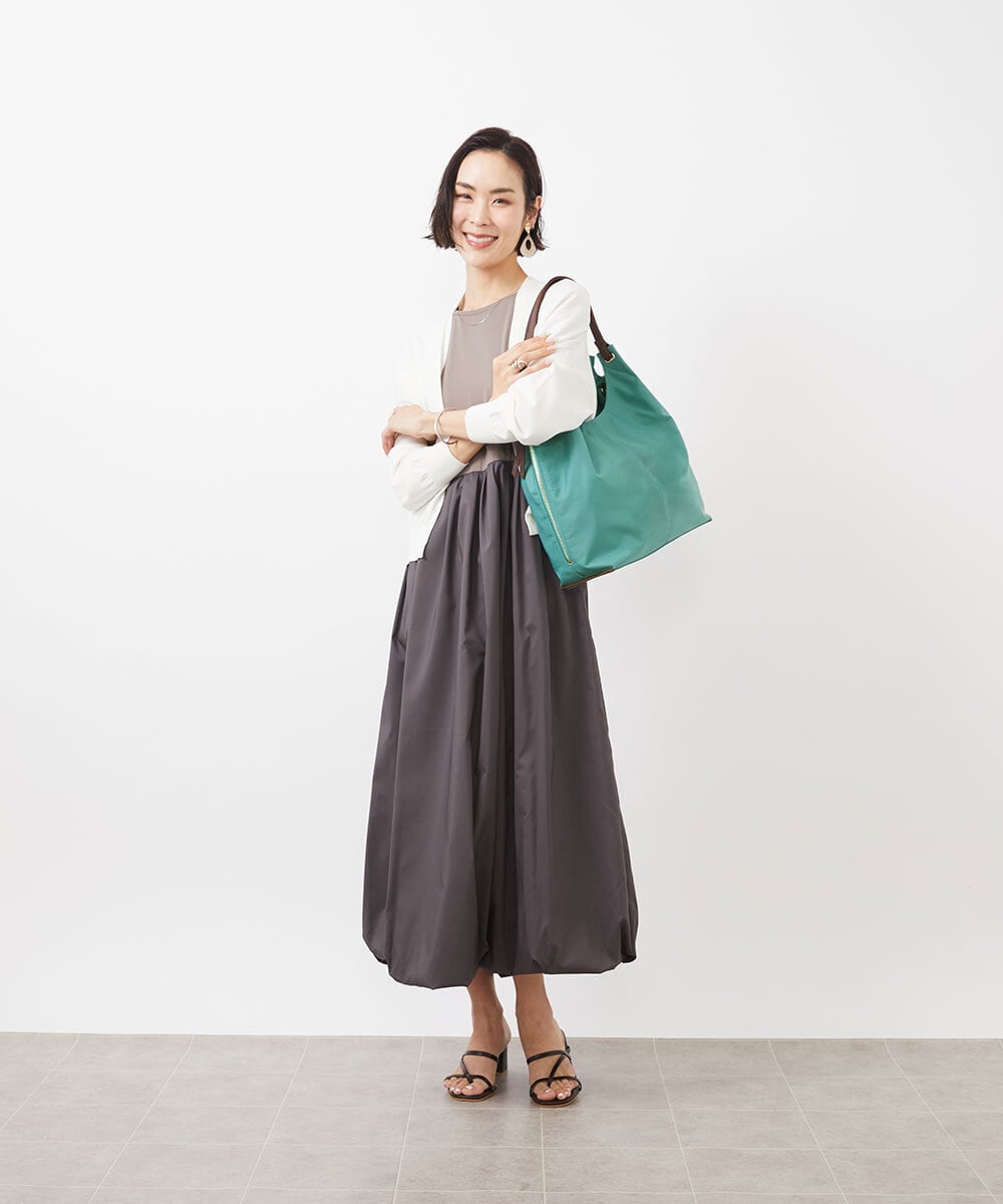 BPREA22180 MK MICHEL KLEIN BAG(MK ミッシェルクラン バッグ) [2WAY/撥水加工]サイドジップアレンジトートバッグ ライトグリーン