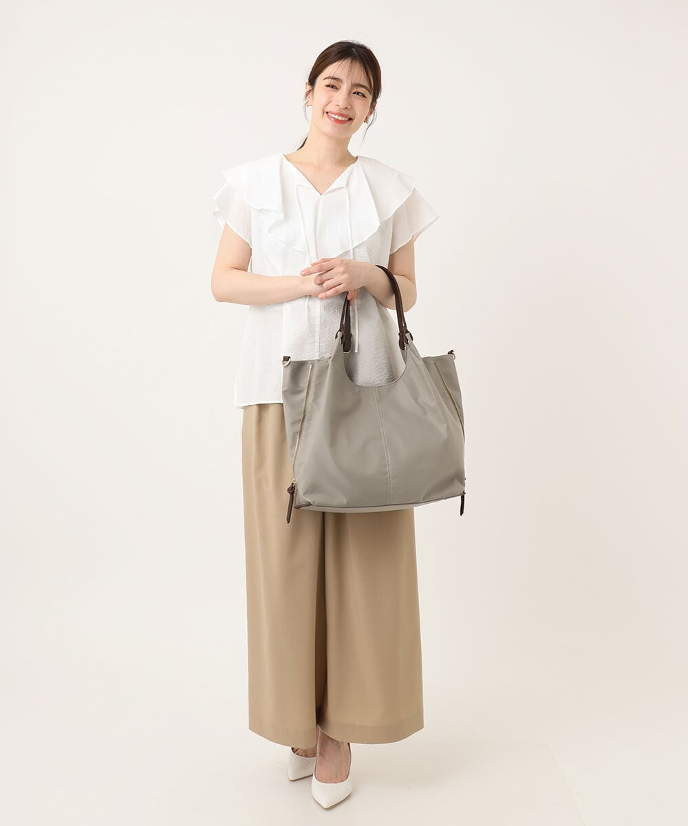 BPREA22180 MK MICHEL KLEIN BAG(MK ミッシェルクラン バッグ) [2WAY/撥水加工]サイドジップアレンジトートバッグ ライトグリーン