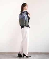 BPRED21170 MK MICHEL KLEIN BAG(MK ミッシェルクラン バッグ) [軽量/A4収納可]異素材ジョイントナイロンリュックサック ブルーグレー