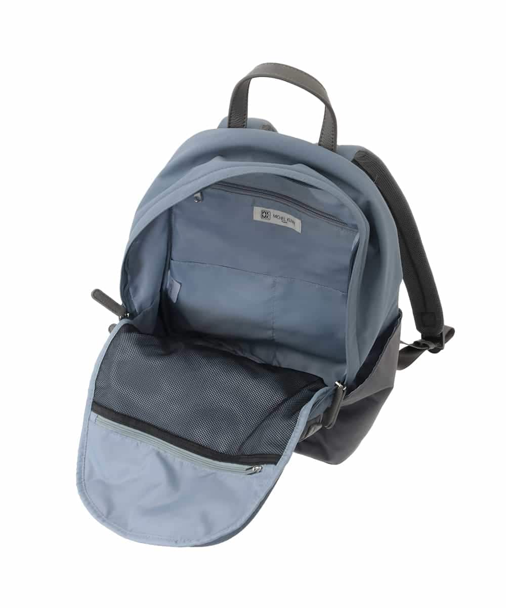 BPRED21170 MK MICHEL KLEIN BAG(MK ミッシェルクラン バッグ) [軽量/A4収納可]異素材ジョイントナイロンリュックサック グレー