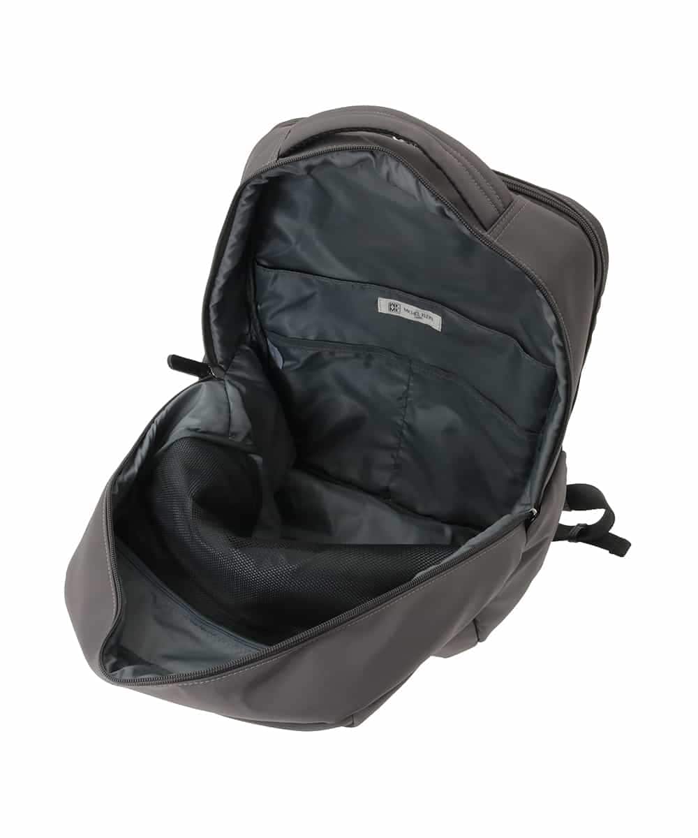 BPRED22180 MK MICHEL KLEIN BAG(MK ミッシェルクラン バッグ) [撥水/A4収納可]クッションポケット付きスクエアリュック グレー