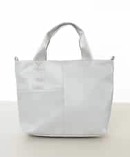 BPRED23150 MK MICHEL KLEIN BAG(MK ミッシェルクラン バッグ) [2WAY]三層構造切り替えデザイントートバッグ シルバー