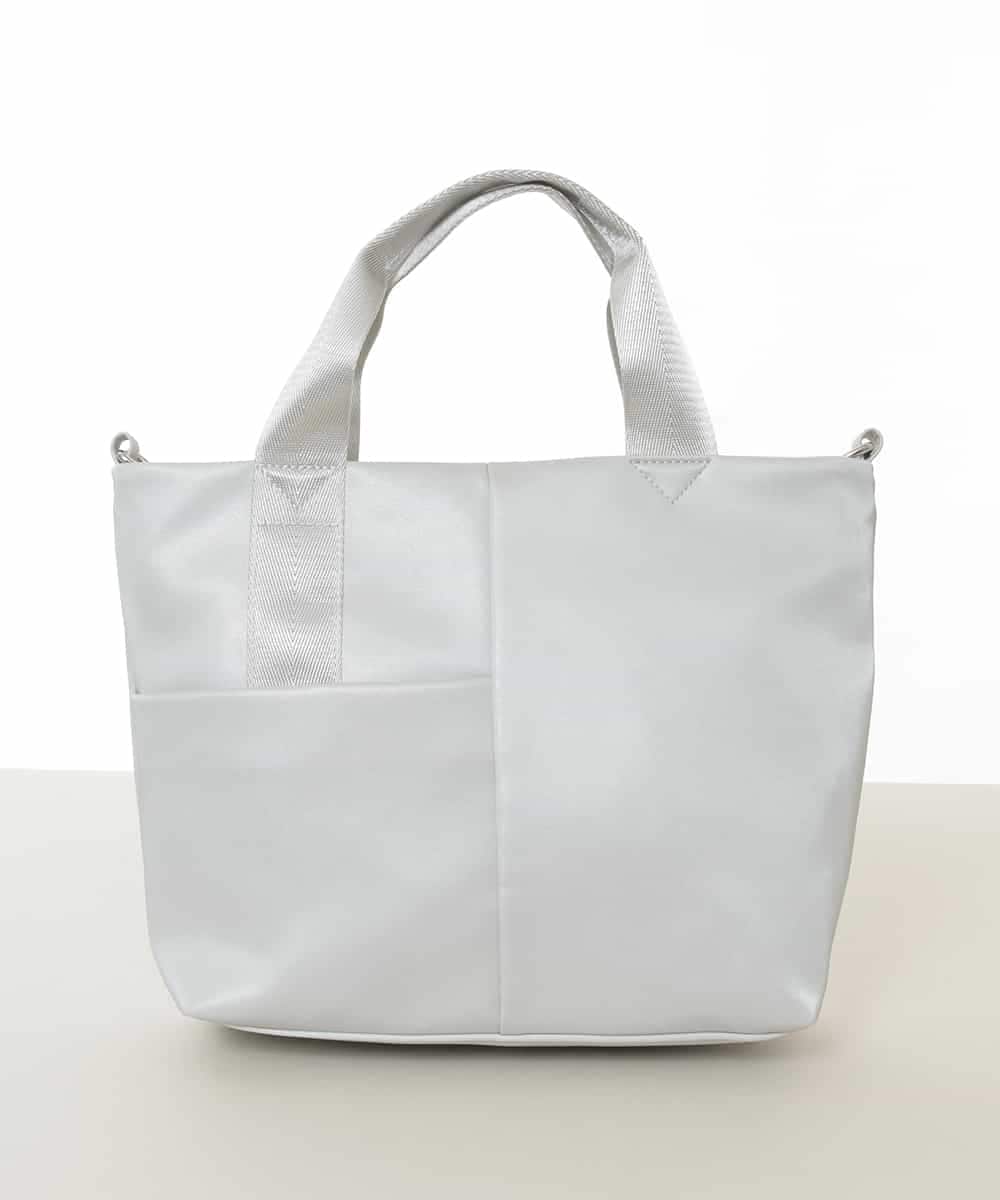 BPRED23150 MK MICHEL KLEIN BAG(MK ミッシェルクラン バッグ) [2WAY]三層構造切り替えデザイントートバッグ シルバー