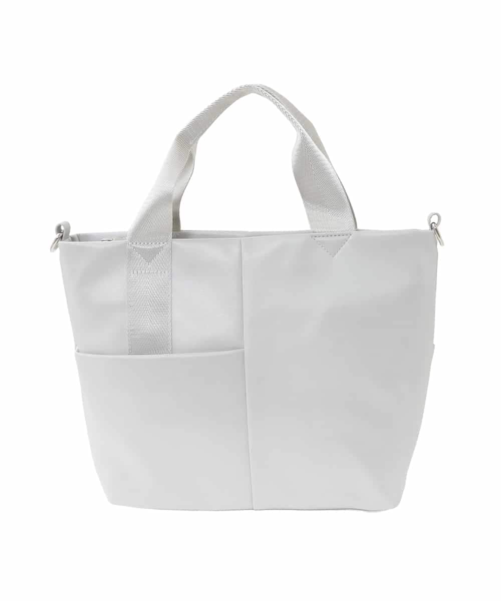 BPRED23150 MK MICHEL KLEIN BAG(MK ミッシェルクラン バッグ) [2WAY]三層構造切り替えデザイントートバッグ シルバー