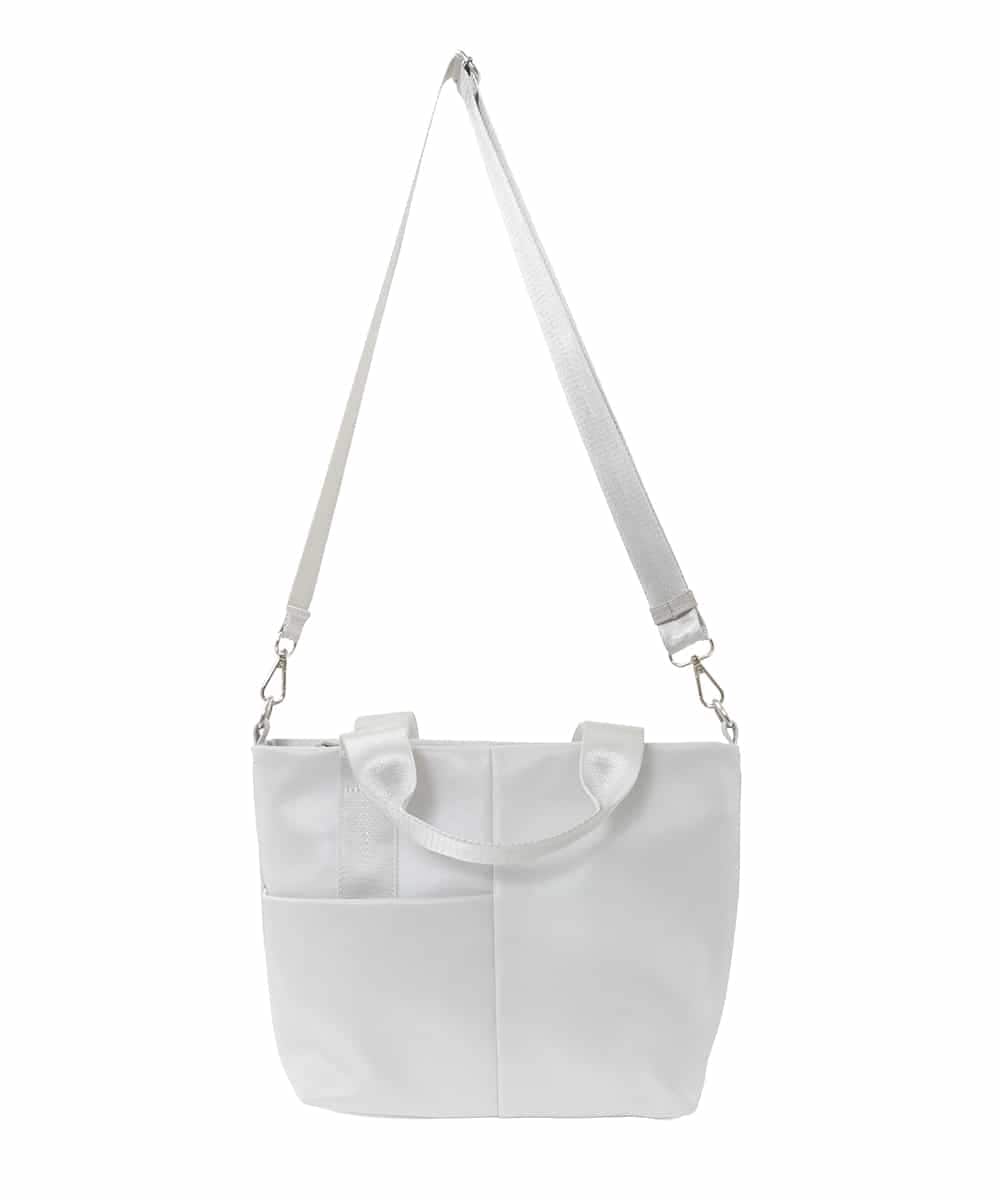 BPRED23150 MK MICHEL KLEIN BAG(MK ミッシェルクラン バッグ) [2WAY]三層構造切り替えデザイントートバッグ シルバー