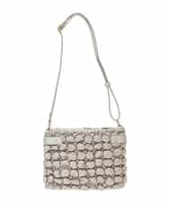 BPRES22150 MK MICHEL KLEIN BAG(MK ミッシェルクラン バッグ) ポコポコキルティングショルダーバッグ ライトグレー