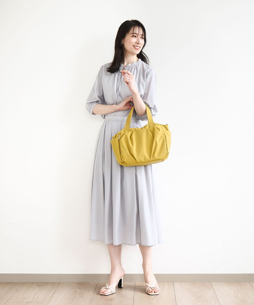 BPRGA31140 MK MICHEL KLEIN BAG(MK ミッシェルクラン バッグ) [2WAY]タックデザイントートバッグ マスタード