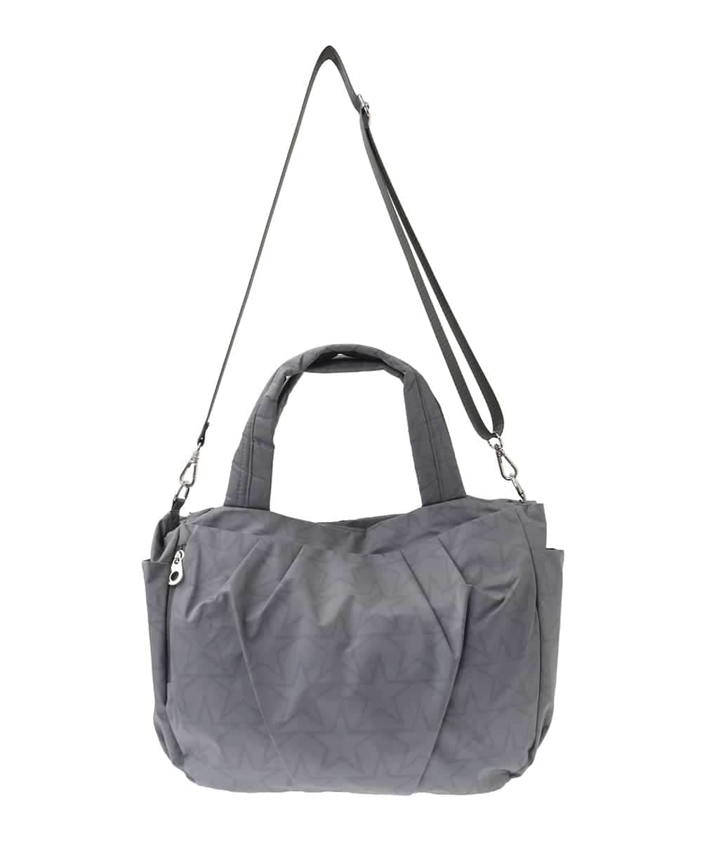 BPRGA43160 MK MICHEL KLEIN BAG(MK ミッシェルクラン バッグ) [2WAY/A4収納可]スター柄タックデザイントートバッグ グレー