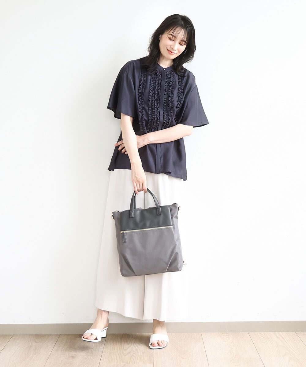 BPRGA62160 MK MICHEL KLEIN BAG(MK ミッシェルクラン バッグ) [3WAY/撥水加工]異素材MIXナイロンリュック ライトブルー
