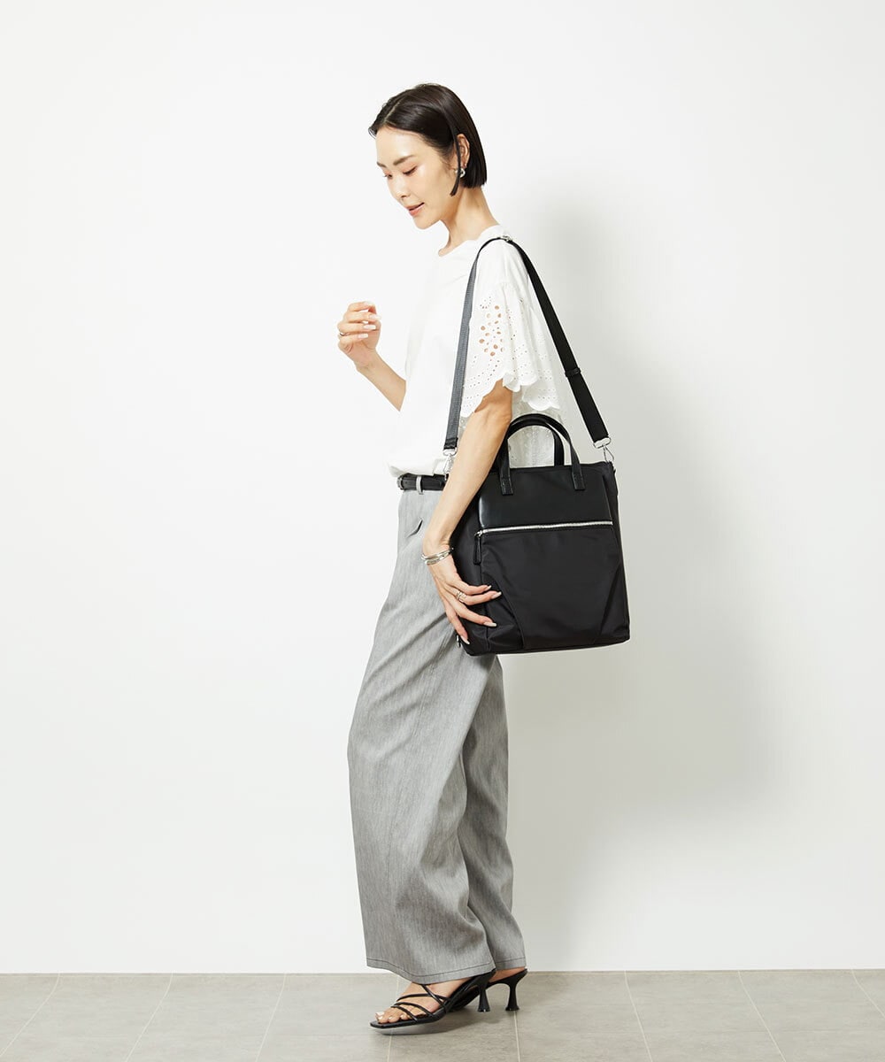 BPRGA62160 MK MICHEL KLEIN BAG(MK ミッシェルクラン バッグ) [3WAY/撥水加工]異素材MIXナイロンリュック ライトブルー