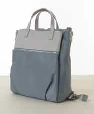 BPRGA62160 MK MICHEL KLEIN BAG(MK ミッシェルクラン バッグ) [3WAY/撥水加工]異素材MIXナイロンリュック ライトブルー