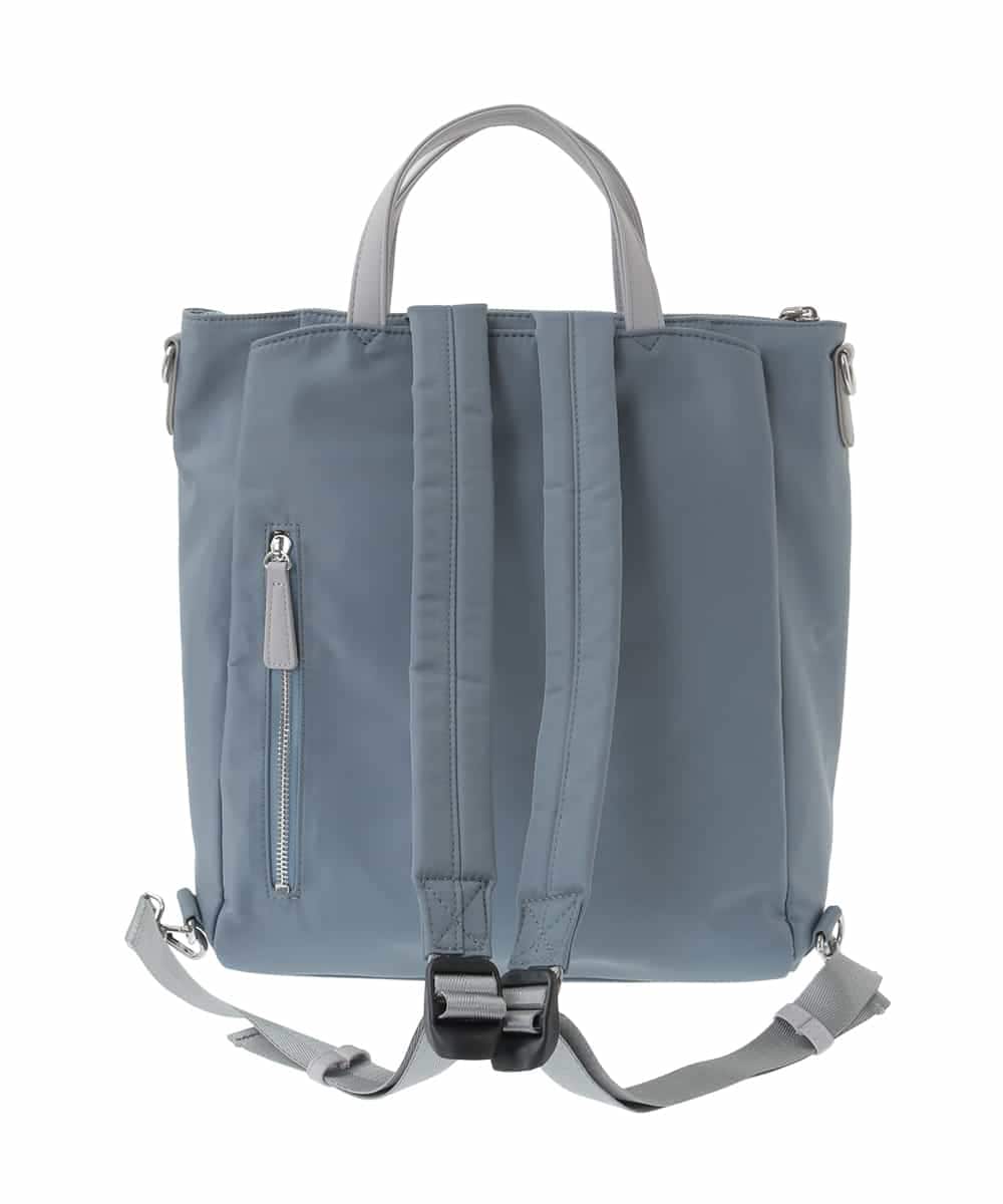 BPRGA62160 MK MICHEL KLEIN BAG(MK ミッシェルクラン バッグ) [3WAY/撥水加工]異素材MIXナイロンリュック ライトブルー