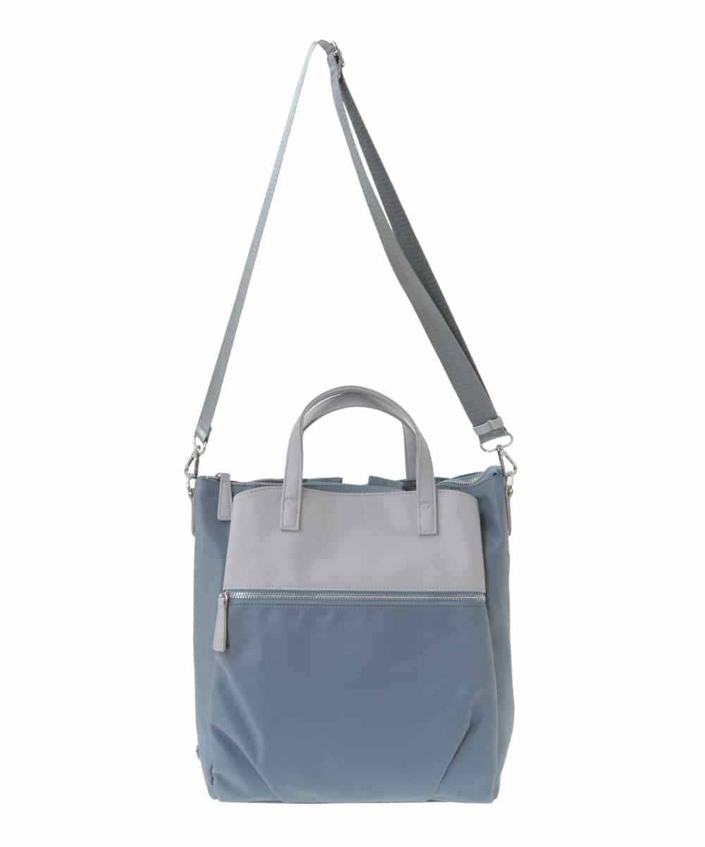 BPRGA62160 MK MICHEL KLEIN BAG(MK ミッシェルクラン バッグ) [3WAY/撥水加工]異素材MIXナイロンリュック ライトブルー