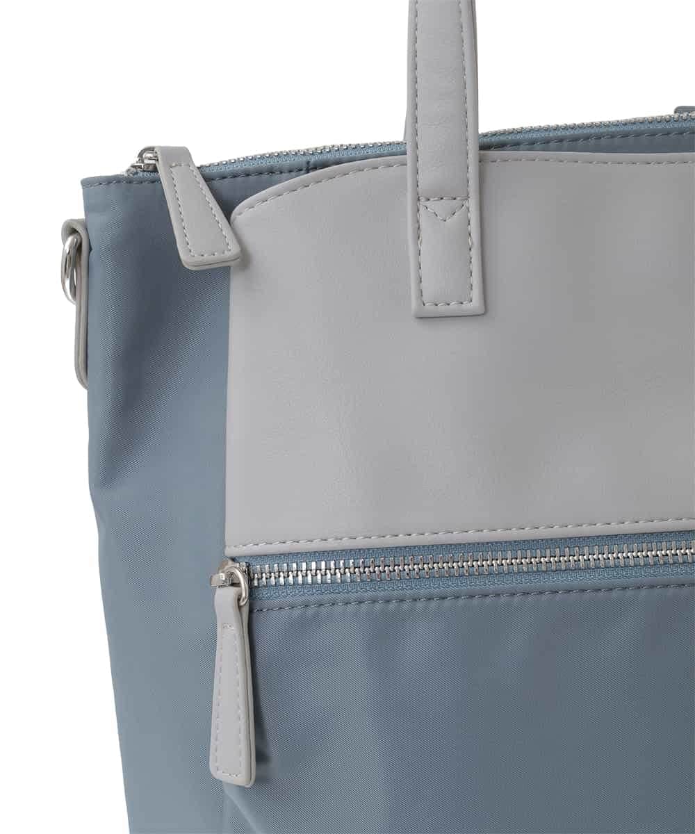 BPRGA62160 MK MICHEL KLEIN BAG(MK ミッシェルクラン バッグ) [3WAY/撥水加工]異素材MIXナイロンリュック ライトブルー