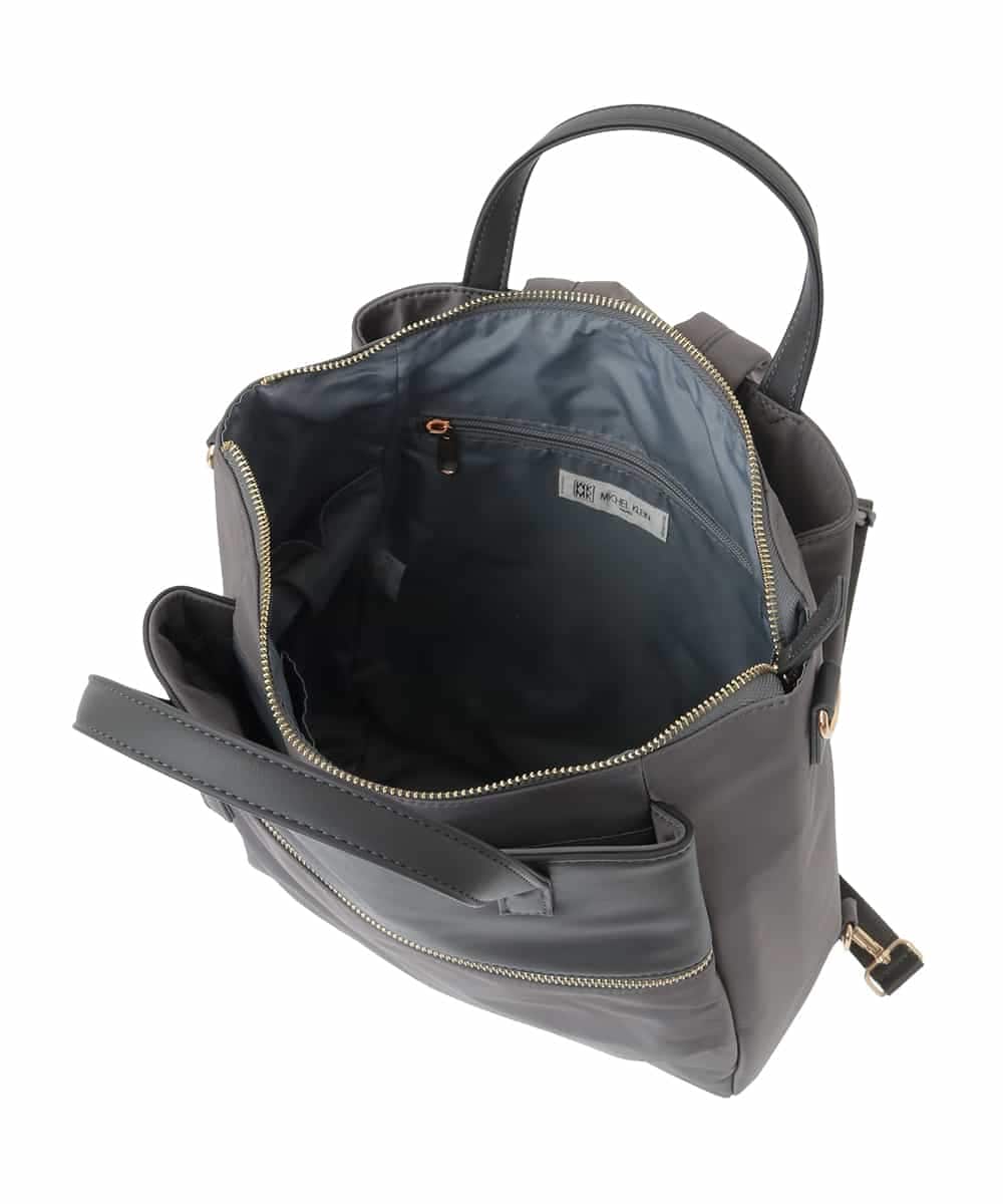 BPRGA62160 MK MICHEL KLEIN BAG(MK ミッシェルクラン バッグ) [3WAY/撥水加工]異素材MIXナイロンリュック ライトブルー