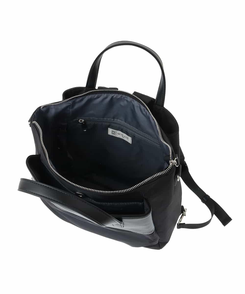 BPRGA62160 MK MICHEL KLEIN BAG(MK ミッシェルクラン バッグ) [3WAY/撥水加工]異素材MIXナイロンリュック ライトブルー