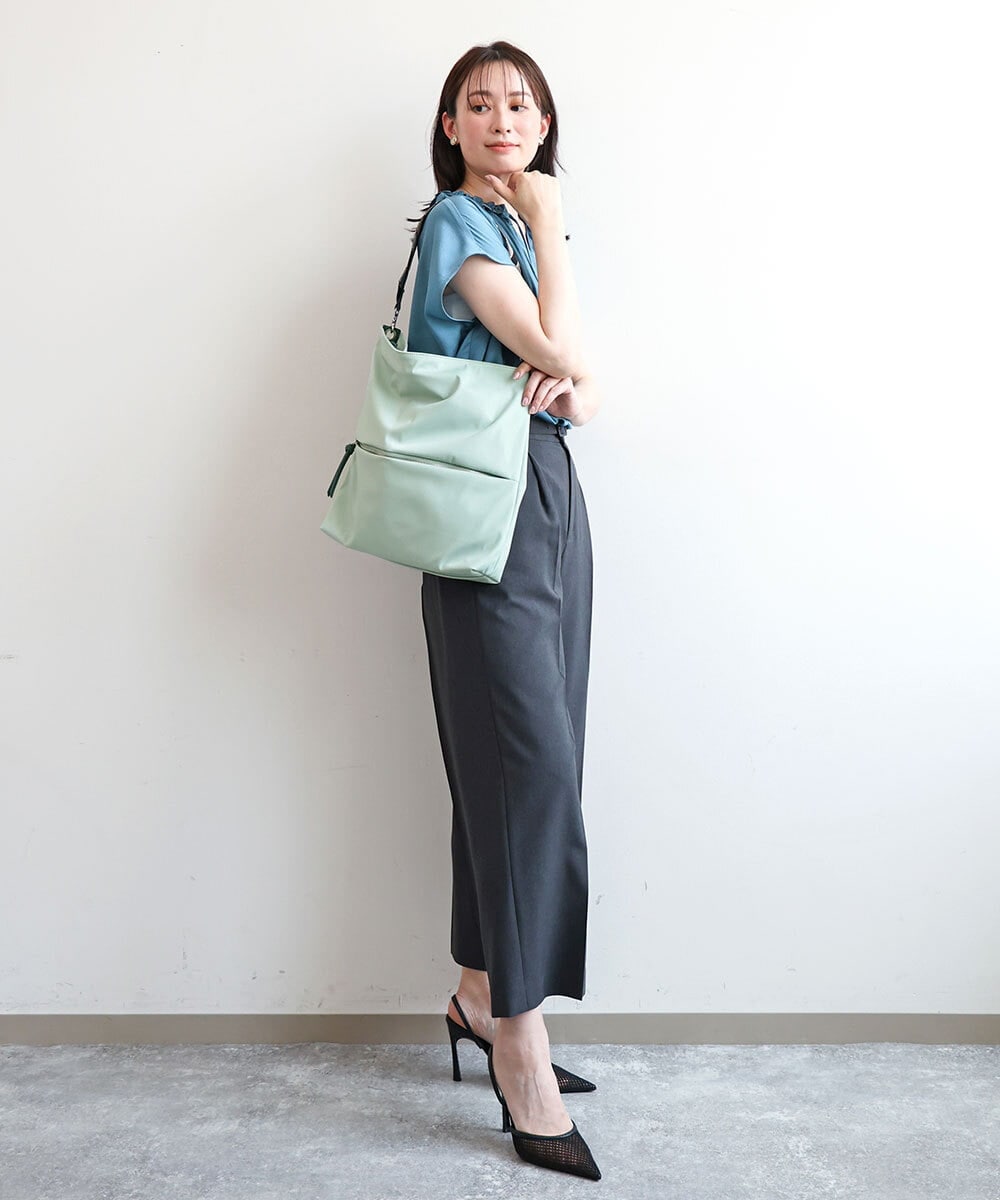 BPRGD51160 MK MICHEL KLEIN BAG(MK ミッシェルクラン バッグ) [2WAY]アクセントハンドルナイロンバッグ グリーン