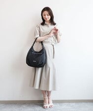 BPRGD61150 MK MICHEL KLEIN BAG(MK ミッシェルクラン バッグ) [2WAY]異素材ジョイントラウンドナイロントート ブラック