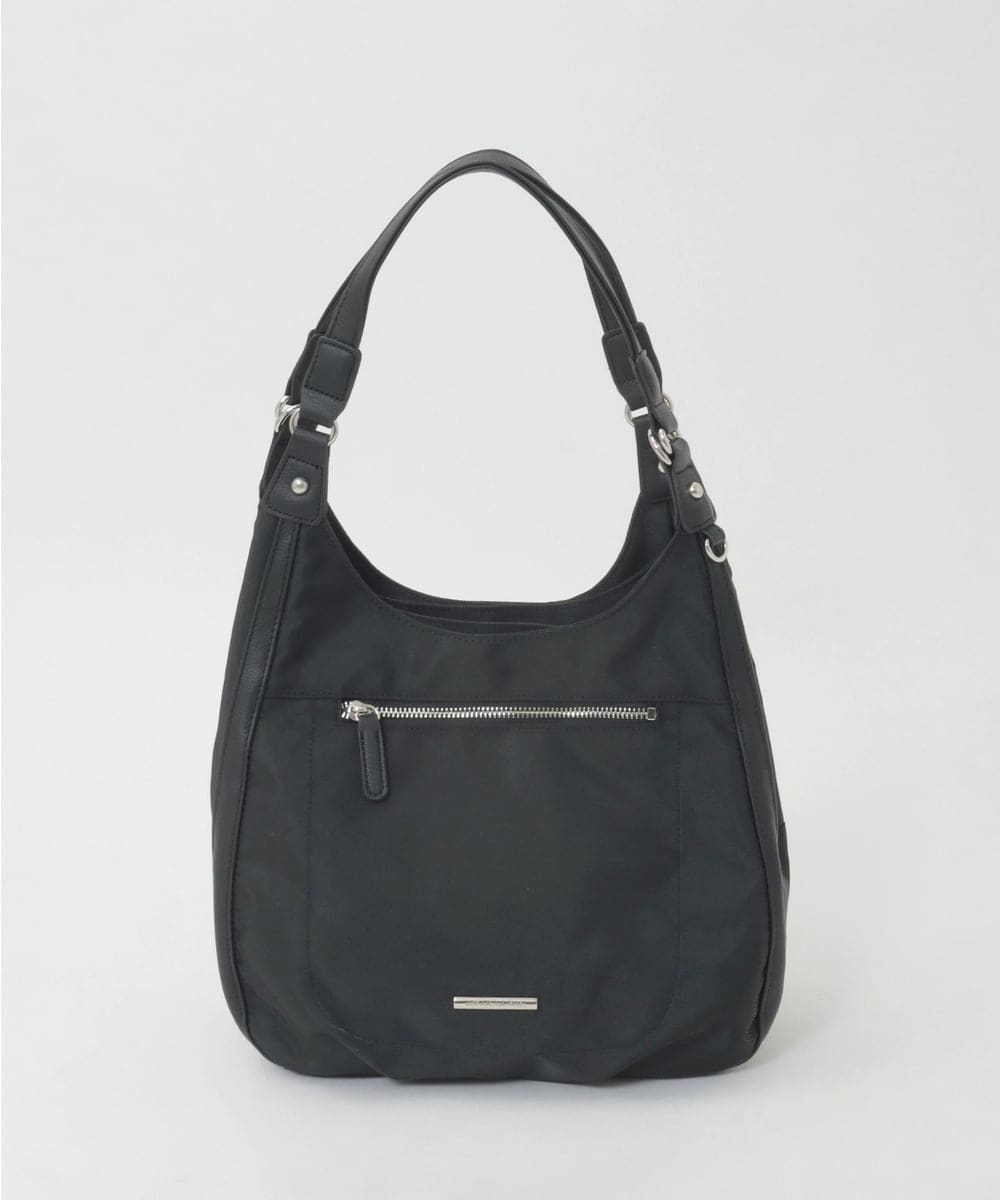 BPRGD61150 MK MICHEL KLEIN BAG(MK ミッシェルクラン バッグ) [2WAY]異素材ジョイントラウンドナイロントート ブラック