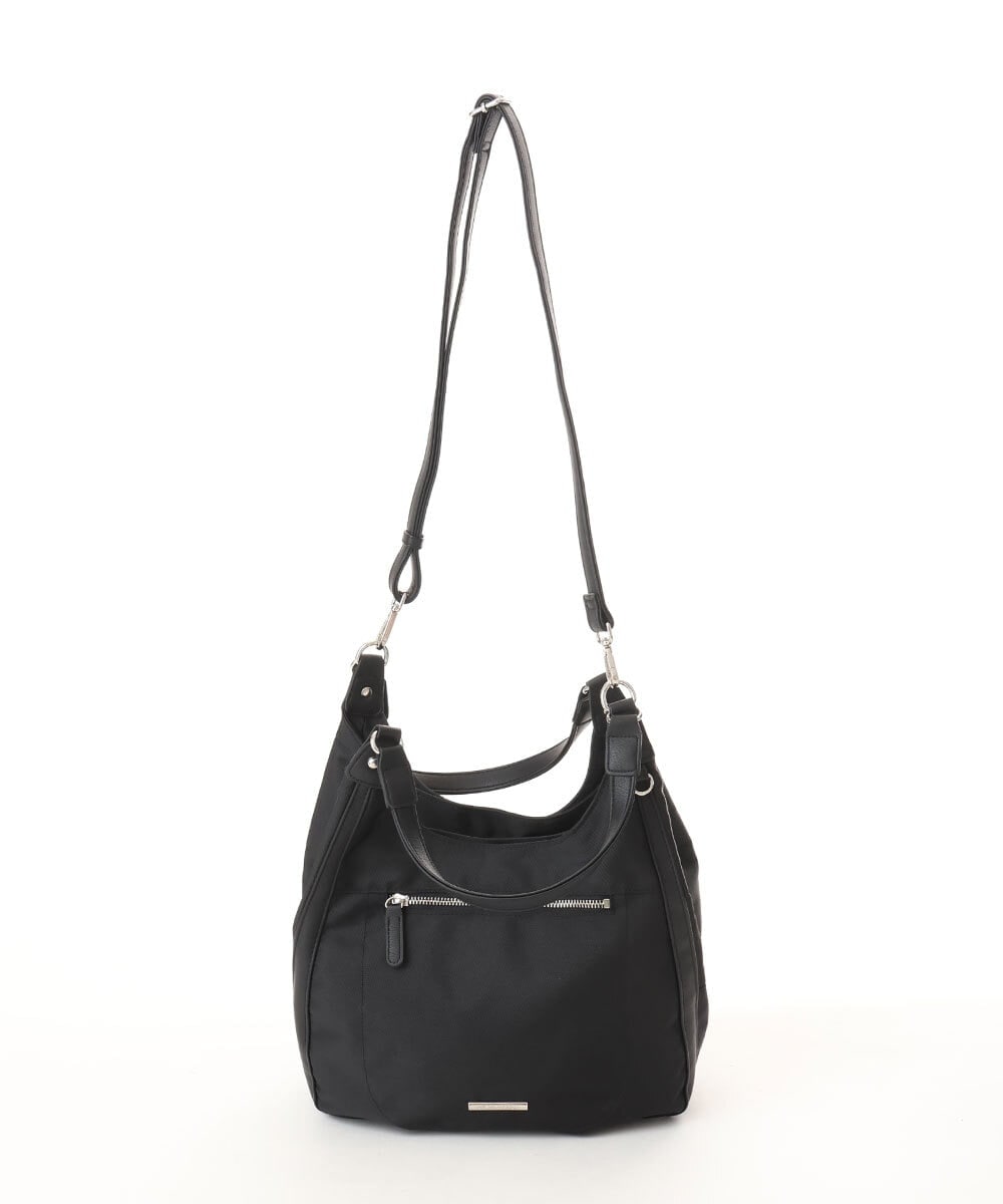 BPRGD61150 MK MICHEL KLEIN BAG(MK ミッシェルクラン バッグ) [2WAY]異素材ジョイントラウンドナイロントート ブラック
