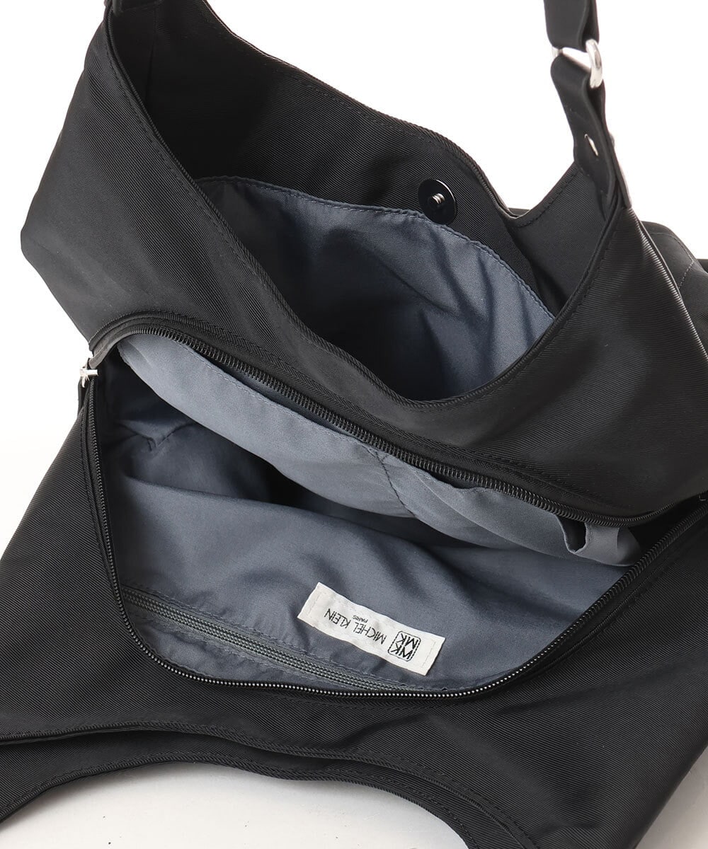 BPRGD61150 MK MICHEL KLEIN BAG(MK ミッシェルクラン バッグ) [2WAY]異素材ジョイントラウンドナイロントート ブラック