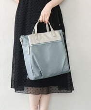 BPRGD62180 MK MICHEL KLEIN BAG(MK ミッシェルクラン バッグ) [3WAY/撥水]レザーナイロン多機能スクエアバッグ ライトブルー