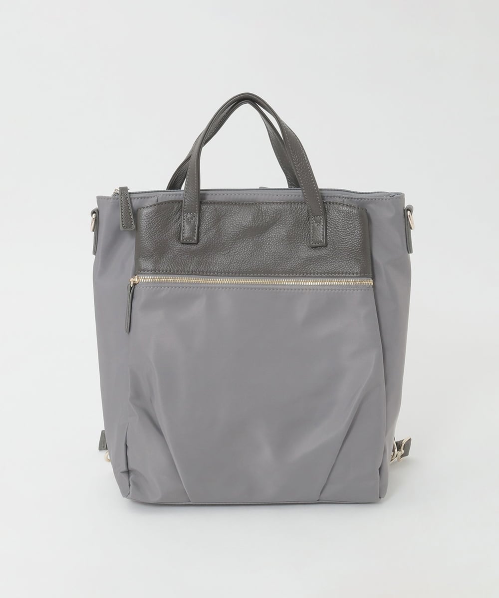 BPRGD62180 MK MICHEL KLEIN BAG(MK ミッシェルクラン バッグ) [3WAY/撥水]レザーナイロン多機能スクエアバッグ グレージュ