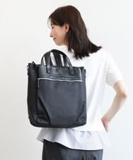BPRGD62180 MK MICHEL KLEIN BAG(MK ミッシェルクラン バッグ) [3WAY/撥水]レザーナイロン多機能スクエアバッグ ブラック