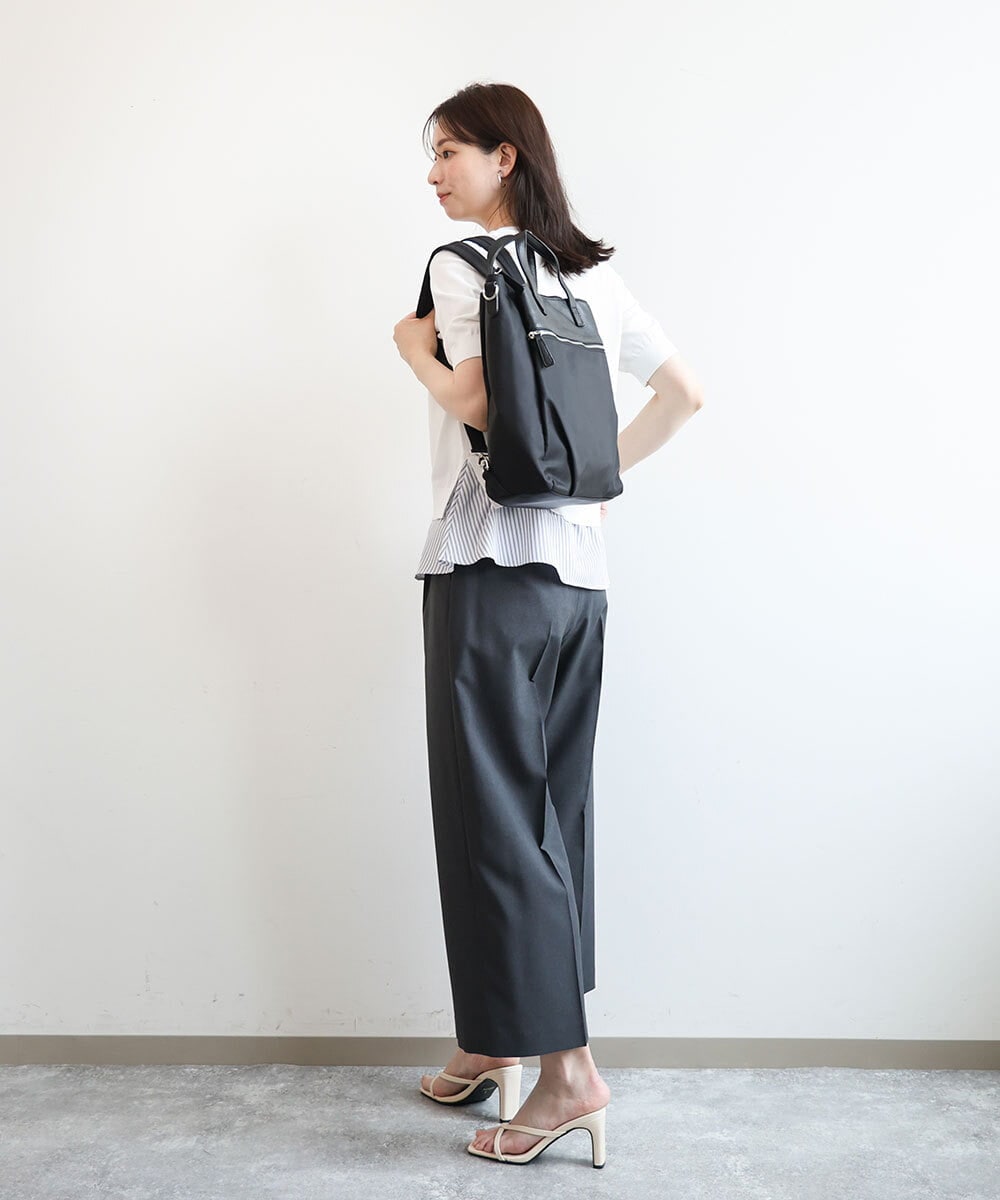 BPRGD62180 MK MICHEL KLEIN BAG(MK ミッシェルクラン バッグ) [3WAY/撥水]レザーナイロン多機能スクエアバッグ ブラック