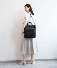 BPRGD62180 MK MICHEL KLEIN BAG(MK ミッシェルクラン バッグ) [3WAY/撥水]レザーナイロン多機能スクエアバッグ ブラック