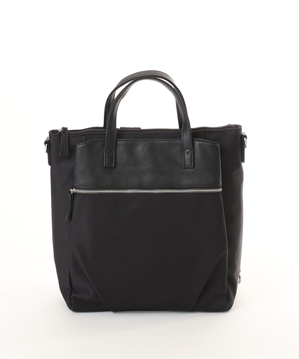 BPRGD62180 MK MICHEL KLEIN BAG(MK ミッシェルクラン バッグ) [3WAY/撥水]レザーナイロン多機能スクエアバッグ ブラック