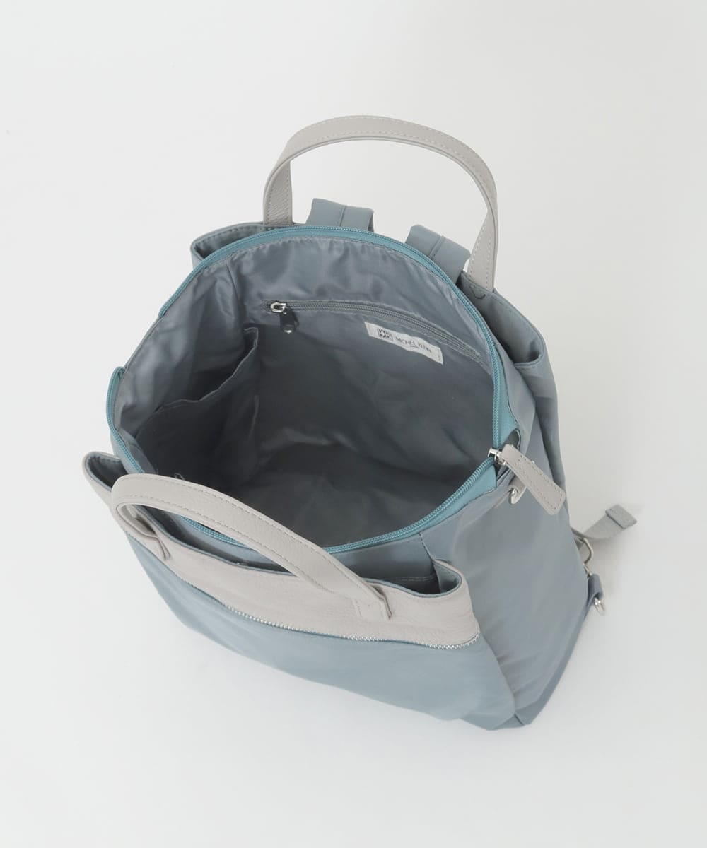 BPRGD62180 MK MICHEL KLEIN BAG(MK ミッシェルクラン バッグ) [3WAY/撥水]レザーナイロン多機能スクエアバッグ ブラック