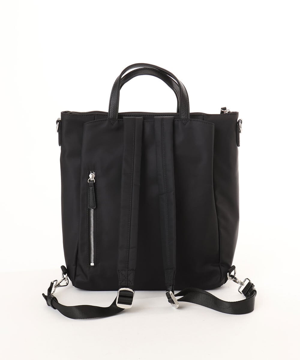 BPRGD62180 MK MICHEL KLEIN BAG(MK ミッシェルクラン バッグ) [3WAY/撥水]レザーナイロン多機能スクエアバッグ ブラック