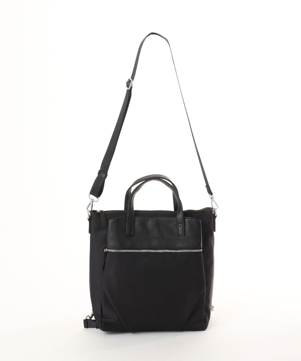 BPRGD62180 MK MICHEL KLEIN BAG(MK ミッシェルクラン バッグ) [3WAY/撥水]レザーナイロン多機能スクエアバッグ ブラック