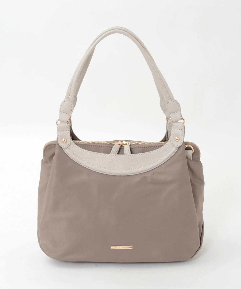 BPRGD71190 MK MICHEL KLEIN BAG(MK ミッシェルクラン バッグ) [2WAY]配色ポイントセパレートデザインバッグ ブラウン×アイボリー