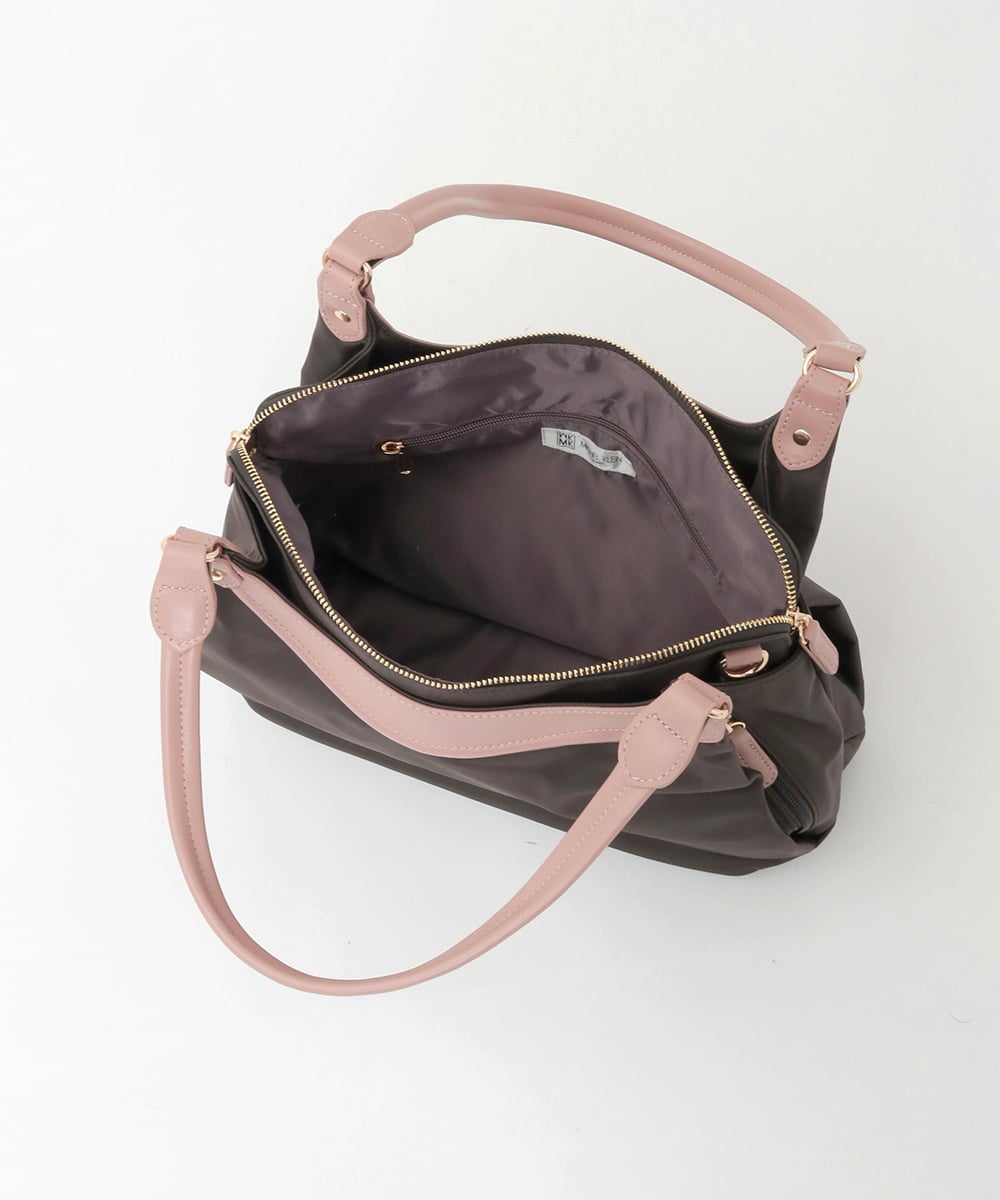 BPRGD71190 MK MICHEL KLEIN BAG(MK ミッシェルクラン バッグ) [2WAY]配色ポイントセパレートデザインバッグ ブラウン×アイボリー