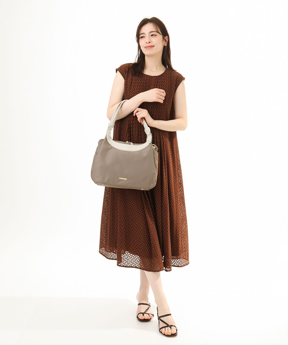 BPRGD71190 MK MICHEL KLEIN BAG(MK ミッシェルクラン バッグ) [2WAY]配色ポイントセパレートデザインバッグ ブラウン×アイボリー