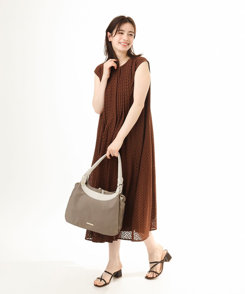 BPRGD71190 MK MICHEL KLEIN BAG(MK ミッシェルクラン バッグ) [2WAY]配色ポイントセパレートデザインバッグ ブラウン×アイボリー