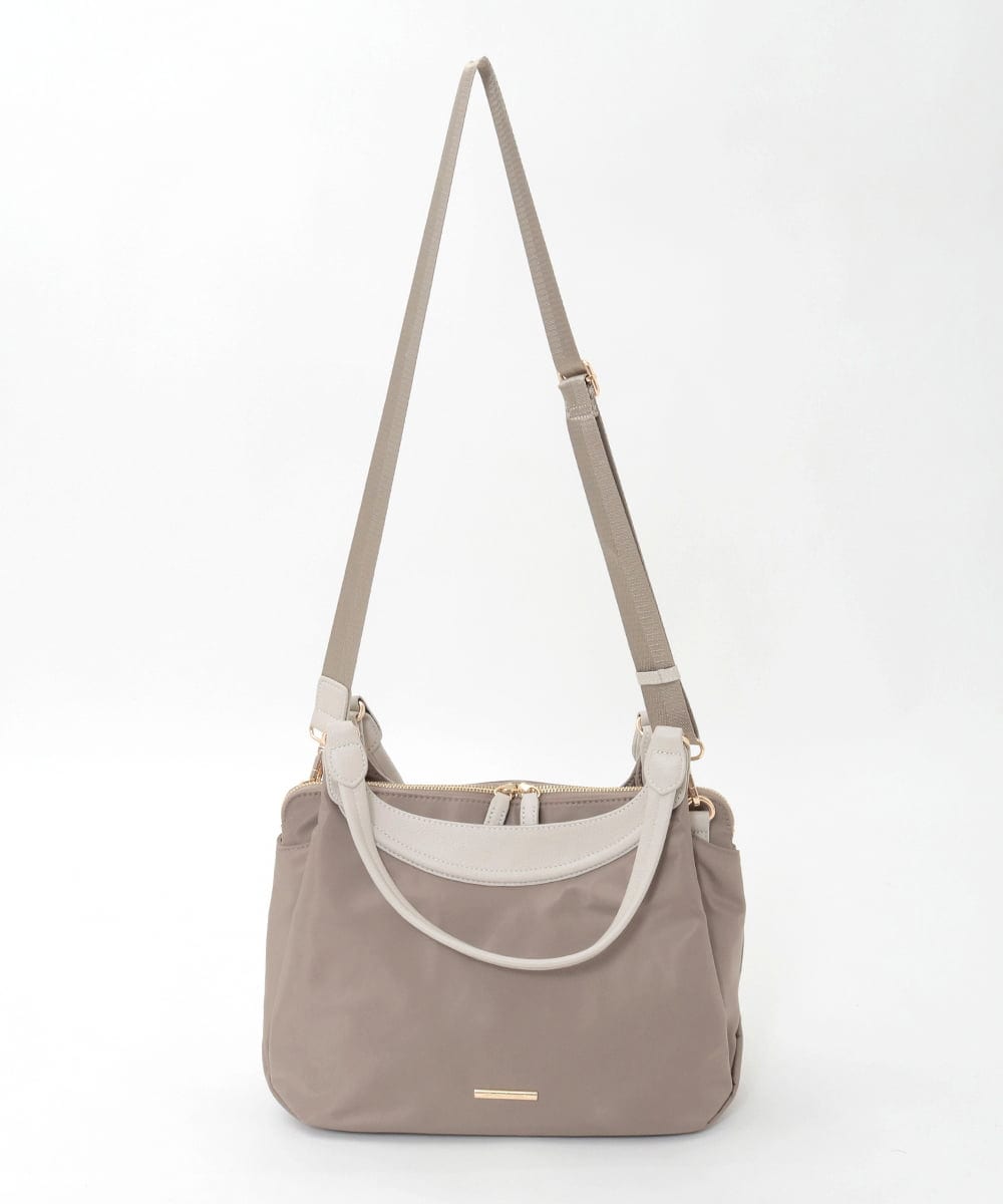 BPRGD71190 MK MICHEL KLEIN BAG(MK ミッシェルクラン バッグ) [2WAY]配色ポイントセパレートデザインバッグ ブラウン×アイボリー