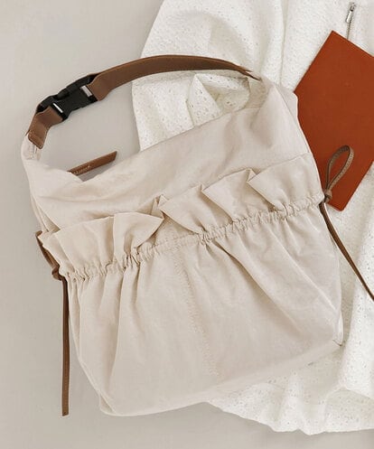 BPRGD92150 MK MICHEL KLEIN BAG [2WAY/A4収納可]ギャザーポケットナイロンデザインバッグ