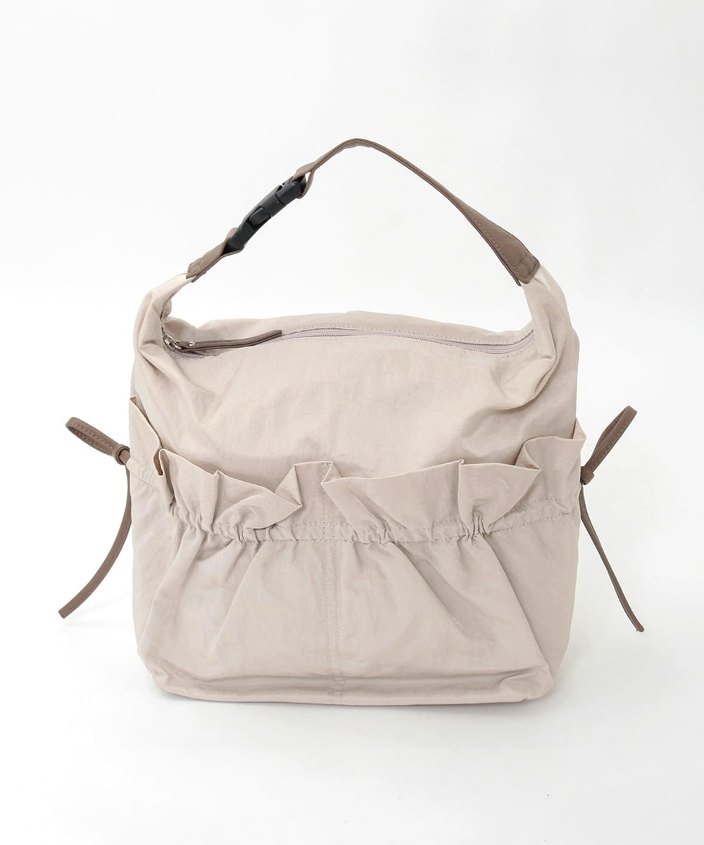 BPRGD92150 MK MICHEL KLEIN BAG(MK ミッシェルクラン バッグ) [2WAY/A4収納可]ギャザーポケットナイロンデザインバッグ ダークグレー