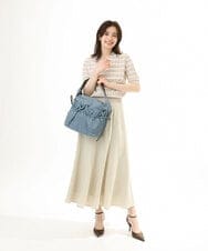 BPRGD92150 MK MICHEL KLEIN BAG(MK ミッシェルクラン バッグ) [2WAY/A4収納可]ギャザーポケットナイロンデザインバッグ ダークグレー