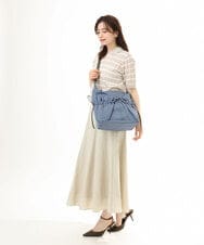 BPRGD92150 MK MICHEL KLEIN BAG(MK ミッシェルクラン バッグ) [2WAY/A4収納可]ギャザーポケットナイロンデザインバッグ ダークグレー