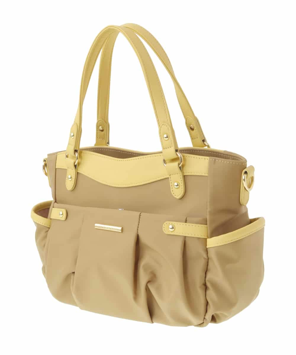 BPRGV52160 MK MICHEL KLEIN BAG(MK ミッシェルクラン バッグ) [撥水/2WAY]サイドポケットラウンドトートバッグ イエロー