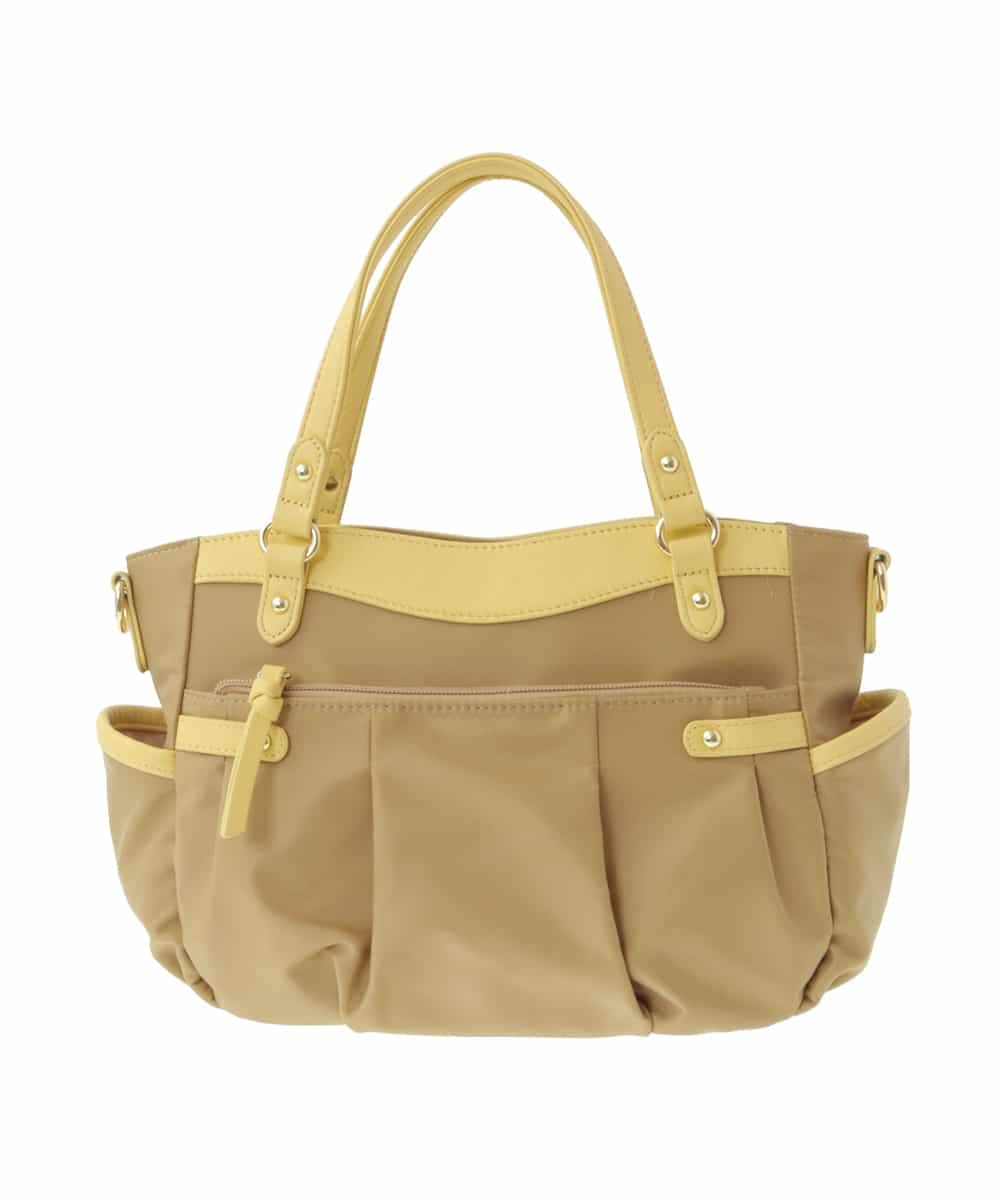 BPRGV52160 MK MICHEL KLEIN BAG(MK ミッシェルクラン バッグ) [撥水/2WAY]サイドポケットラウンドトートバッグ イエロー