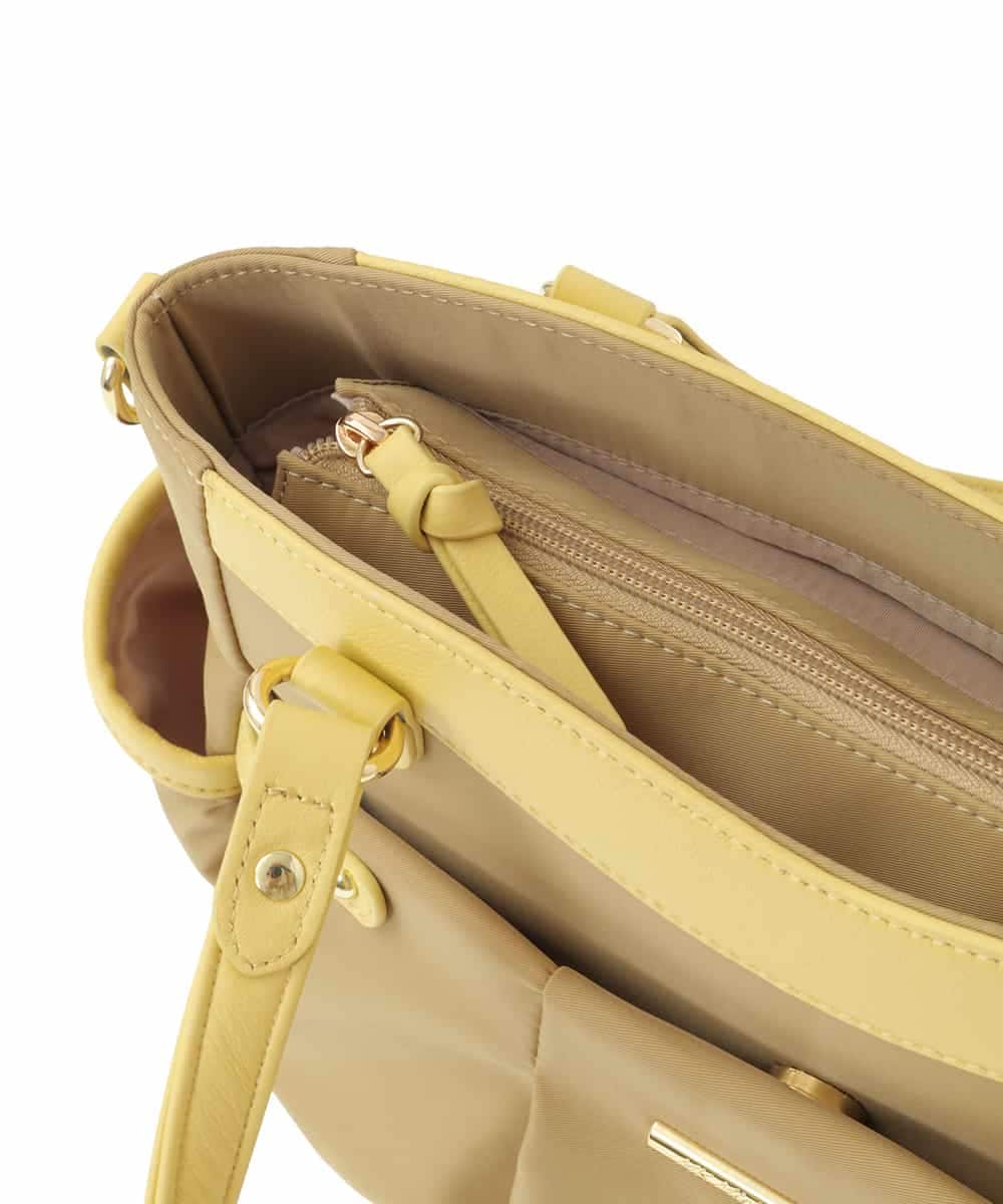 BPRGV52160 MK MICHEL KLEIN BAG(MK ミッシェルクラン バッグ) [撥水/2WAY]サイドポケットラウンドトートバッグ イエロー