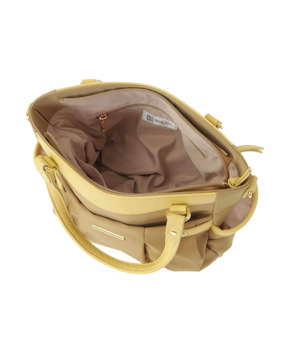 BPRGV52160 MK MICHEL KLEIN BAG(MK ミッシェルクラン バッグ) [撥水/2WAY]サイドポケットラウンドトートバッグ イエロー