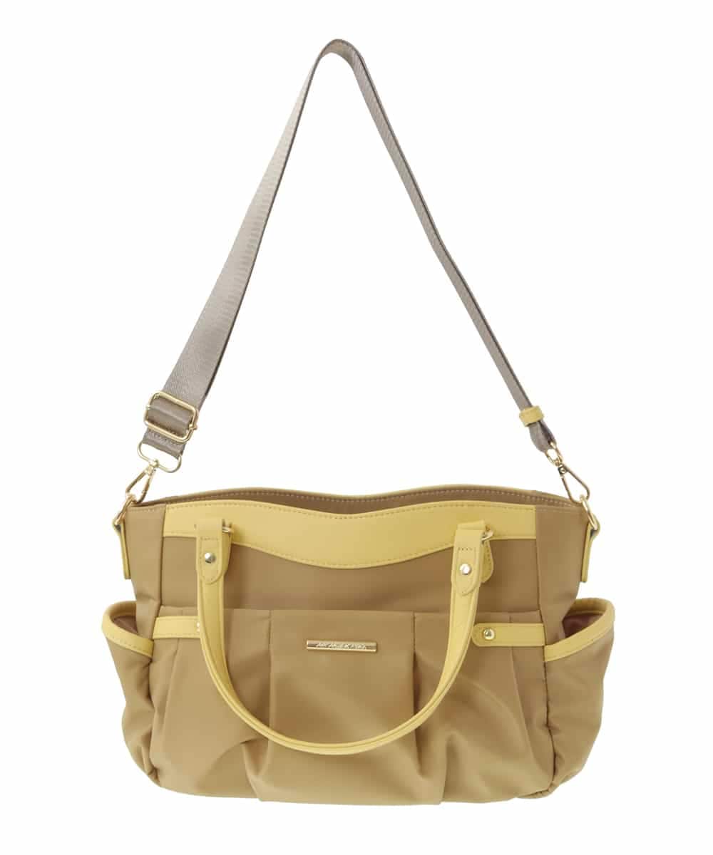 BPRGV52160 MK MICHEL KLEIN BAG(MK ミッシェルクラン バッグ) [撥水/2WAY]サイドポケットラウンドトートバッグ イエロー