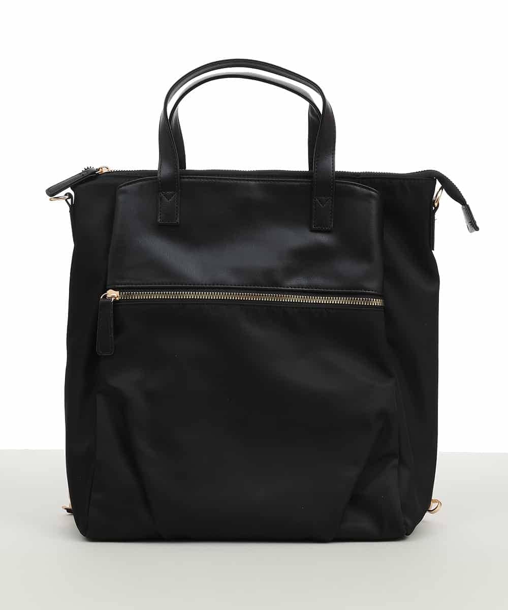 BPRGV62150 MK MICHEL KLEIN BAG(MK ミッシェルクラン バッグ) [撥水加工・3WAY]異素材MIXナイロンリュック ブラック