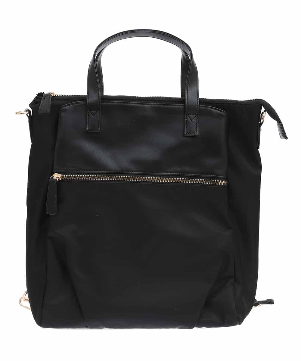 BPRGV62150 MK MICHEL KLEIN BAG(MK ミッシェルクラン バッグ) [撥水加工・3WAY]異素材MIXナイロンリュック ブラック
